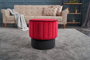 Hanah Home, Rose- BLC1643, rot, Klassische Sitzsäcke, %100 Polyester & Velvet