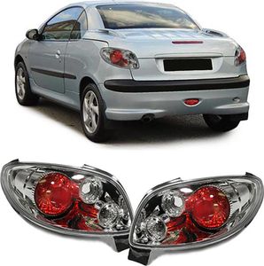 Klarglas Rückleuchten Chrom passend für Peugeot 206 CC Coupe Cabrio 00-08