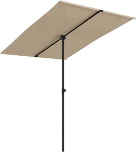 Sonnenschirm beige | 180x130cm | Strandschirm für Balkon Garten Terrasse | UV-Schutz, knickbar | Sonnenschutz Gartenschirm Balkonschirm rechteckig flach