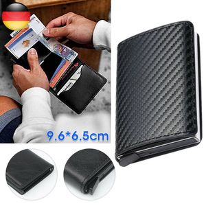 Melario Slim Wallet Mini Kreditkartenetui Portemonnaie RFID Portmonee Carbon Schwarz