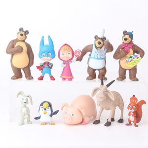 10 Stück Masha und der Bär Action Figur Anime Modell Cartoon Spielzeug