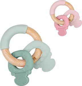 Kikkaboo Silikon Und Keys Holzbeißring Golden  Golden One Size