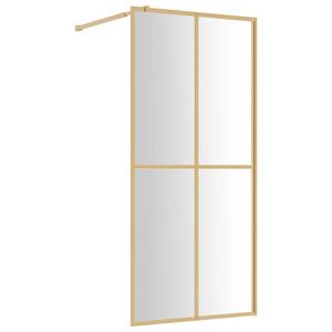 vidaXL Duschwand für Begehbare Dusche mit ESG Klarglas Golden 90x195cm