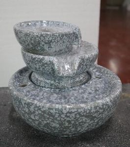 TrendLine Zimmerbrunnen Kaskade grau / weiß 15,5 x 15,5 x 14 cm