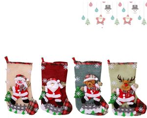 4 Stück nikolausstrumpf Set,Nikolaussocken,Weihnachtsbaum Socken, Nikolausstiefel Socken,weihnachtsstrumpf geschenktüte,Weihnachtsstrümpfe, Nikolausstiefel zum Aufhängen & Befüllen