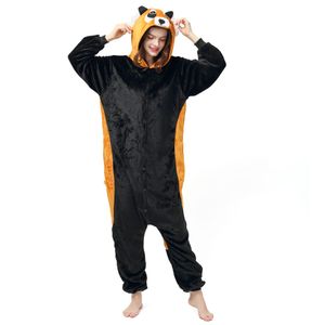 Jumpsuit, Onesie für Erwachsene Roter Panda orange/schwarz L (165-175cm)