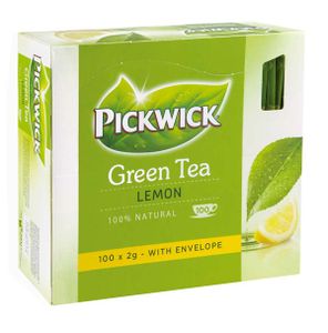 Pickwick Teebeutel Grüner Tee Zitrone 100 Beutel á 2g mit Papierumschlag (Green Tea Lemon)