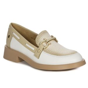 Damen Leder Mokassins Schuhe Maciejka 06493-11 Weiß-Beige 41