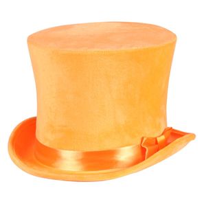 Kostüm Zubehör Zylinder Hut neon orange Karneval Fasching Gr. 59/60