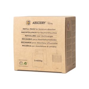 Luftentfeuchter Nachfüllpack für Absodry duo Family Nachfüllpackung 2x 600g Granulat im Vliesbeutel