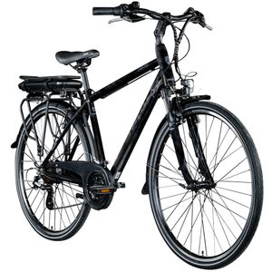 Zündapp Z802 E Bike 28 Zoll Trekkingrad 21 Gang Elektrofahrrad StVZO 155 - 185 cm Pedelec Elektro Trekking Fahrrad , Farbe:schwarz/grau, Rahmengröße:48 cm