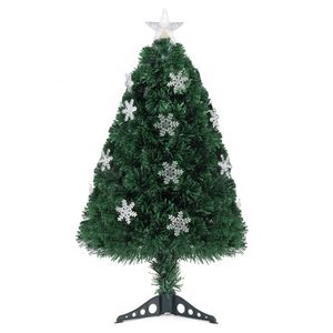 Künstlicher Weihnachtsbaum, 90 cm, PVC-Material, mit Schneeflockendekoration und 12 Lichtern, in sieben verschiedenen Farben wechselnd