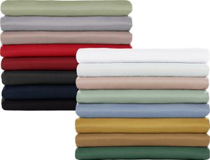 Blumtal Basic Betttuch 160x275 cm für Matratzen 90x200 cm - Bettlaken ohne Gummi -  es Betttuch ohne Gummi Grün