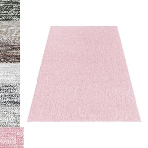 Teppich Kurzflor 4mm Florhöhe meliert glänzend für alle Wohnräume und Zimmer, Farbe:Rose, Grösse:160x230 cm