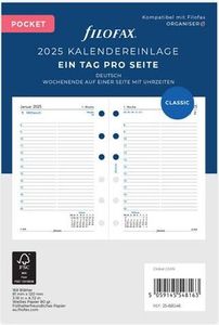 FILOFAX Kalendereinlage 2025 - POCKET - 1 Tag = 1 Seite - weiss deutsch - 25-68246