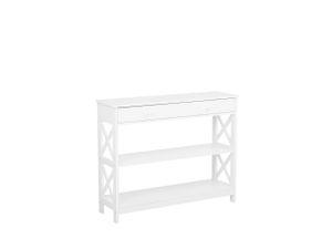 Konsolentisch Weiß 30 x 100 cm MDF Tischplatte Rechteckig Landhausstil