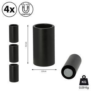 Stabkerzenhalter "BlackMagnetS" magnetisch 4er Set Metall schwarz 2,5x5cm Kerzenständer Stabkerzen