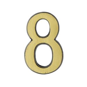 DOMINO Hausnummer Briefkasten Selbstklebend – 8 | 3D Türnummer Adressnummern Aufkleber | Hausnummern Klebend | Klebezahlen Wetterfest | Zahlen zum Aufkleben | Hausnummernschild | ZNAL | PATINA