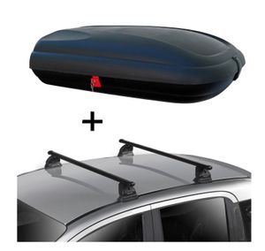 Dachbox VDPBA320 320 Liter carbonlook abschließbar  + Dachträger VDP EVO Stahl kompatibel mit Mazda 5 (CR-CW) 5 Türer 2005-2015