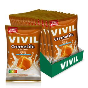 VIVIL Creme Life Caramel Sahnebonbons ohne Zucker | 15 Beutel