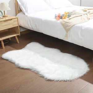 120-130 cm Kunstfell Schaffell Lammfell Teppich Naturweiß Kunstfell Fellteppich Sofa Matte Schlafzimmer Matte