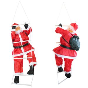 Weihnachtsmann auf Leiter 90cm Weihnachts Deko Weihnachten Figur Nikolaus [en.casa]