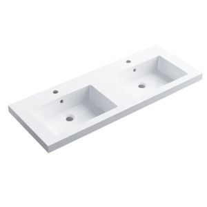 Balneo Doppelwaschbecken MILA 120x46 cm Mineralguss weiß rechteckig für Badezimmer Balneo Doppelwaschbecken MILA 120x46 cm Mineralguss weiß rechteckig für Badezimmer
