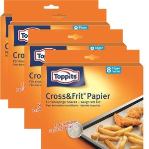 Toppits® Cross & Frit Papier Back-Spezialpapier Snackpapier 8 Bögen ( 4er Pack