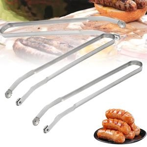 2 Stück BBQ Sausage Turning Tongs, Grillzange Drehbar, zum Wenden von, Steak, Fleisch und Gemüse, Kochzange zum Grillen, Grillzangen