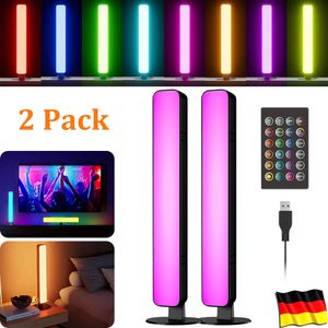 2ks RGB 10W stolní ambientní světlo, 16 barev měnících se stolních lamp herní ambientní světla Disco Deco, USB nabíjecí stojící lampa s dálkovým ovládáním