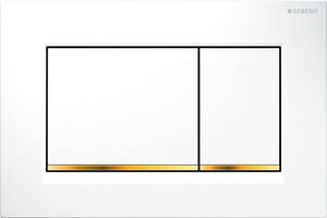 Geberit Betätigungsplatte Sigma 30, weiß / vergoldet / weiß, 115 x 1