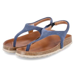 Verbenas Damen Zehentrenner-Sandalen REAGAN SERRAJE Blau Rauleder Größe: 38