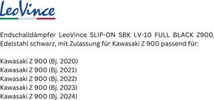 LeoVince SLIP-ON z nerezovej ocele SBK LV-10 čierny pre KAWASAKI Z 900