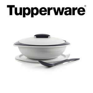 Tupperware Thermo Duo 1,5l Schüssel Anthrazit/ Weiß inkl Servierlöffel
