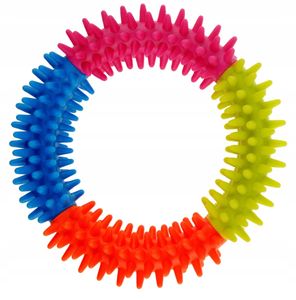 HappyPet hundespielzeug, aus weichem Gummi, hunde zubehör, massiert das Zahnfleisch, Hundefrisbee, ein Spielzeug in Form eines RINGS 12 cm