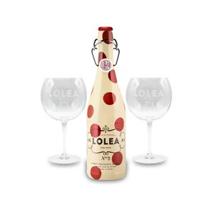 Lolea Set - 2 Ballongläser + Lolea Sangria N°2 WEIß 0,75L (7% Vol) Weißwein Sangria Chardonnay, Macabeo Trauben- [Enthält Sulfite]