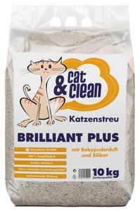 Cat & Clean Katzenstreu Brilliant PLUS mit Babypuderduft und Silikat 10 kg