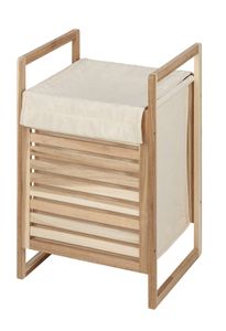 WENKO Wäsche Sammler ACINA 56 L Korb Box Tonne Truhe Sortierer Holz Holz Bad WC