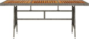vidaXL Zahradní stůl šedý 160x70x72 cm Poly ratan a masivní dřevo akácie