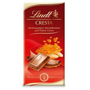 Lindt Cresta tyčinka s chrumkavými mandľovými lupienkami a pralinkovým krémom 100g