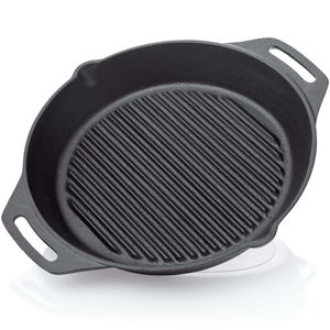 BBQ-Nerd Gusseisenpfanne zum Grillen - mit Rillenboden für ein schönes Grillmuster - Steakpfanne Ø 30 cm 3200g mit Ausgießer und Henkel BBQ-Nerd Gusseisenpfanne zum Grillen - mit Rillenboden für ein schönes Grillmuster - Steakpfanne Ø 30 cm 3200g mit Ausgießer und Henkel