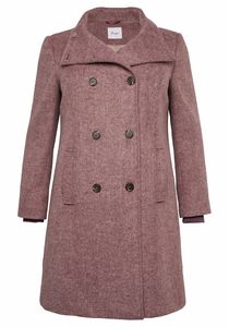 sheego Damen Große Größen Mantel in Woll-Optik, melierte Qualität Kurzmantel Citywear klassisch Knopfleiste unifarben