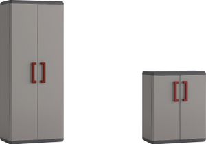 Keter Kunststoffschrank Quadra 166 x 68 x 39 und 83 x 68 x 39 cm Keter Kunststoffschrank Quadra 166 x 68 x 39 und 83 x 68 x 39 cm