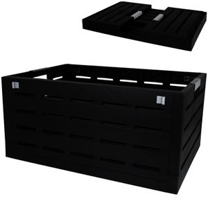 Faltkiste 60L schwarz Klappbox Einkaufskorb Kunststoff Korb Box klappbar Autokorb Einkaufskiste Einkaufsbox