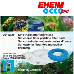 EHEIM Set 1x Vorfiltermatte und 4x Filtervlies für eccopro 130 , 200 und 300