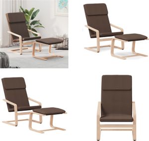 vidaXL Fotel Relax z taboretem w kolorze ciemnobrązowym - Fotel Relax z taboretem - Fotel Relax z taboretem - Fotel Relax z podnóżkiem - Fotel