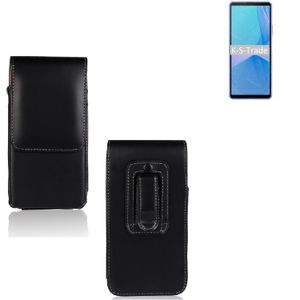 K-S-Trade Gürteltasche für Sony Xperia 10 III Schutz Hülle Handy Hülle mit Magnetverschluss Holster in schwarz