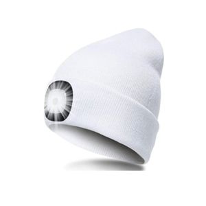 LED Mütze mit Licht,Beleuchtete Mütze Aufladbar USB für Männer und Frauen,Einstellbare Helligkeit Stirnlampe Winter Beanie Mütze mit Licht,Uni Winter