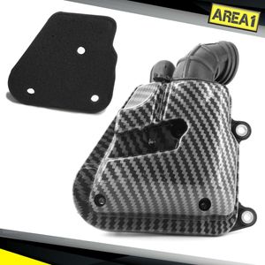 Area1 Luftfilterkasten + Luftfilter Carbon-Look für 50ccm 2Takt Minaralli/China Roller. Kompatibel mit Yamaha Aerox Jog Neos ATU Explorer Race GT CPI