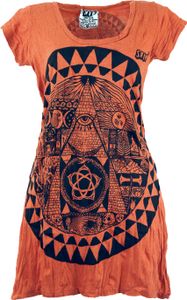 Sure Long Shirt, Minikleid Mandala - Rostorange, Damen, Baumwolle, Größe: S